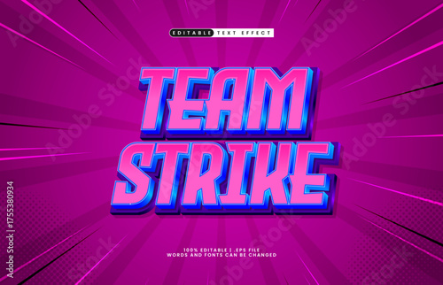 team strike editable text effect