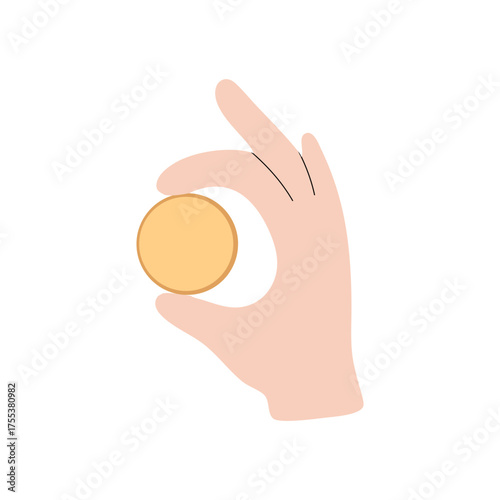 hand holding a coin