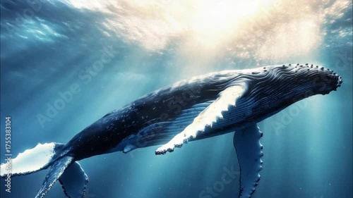 Majestic Humpback Whale Underwater