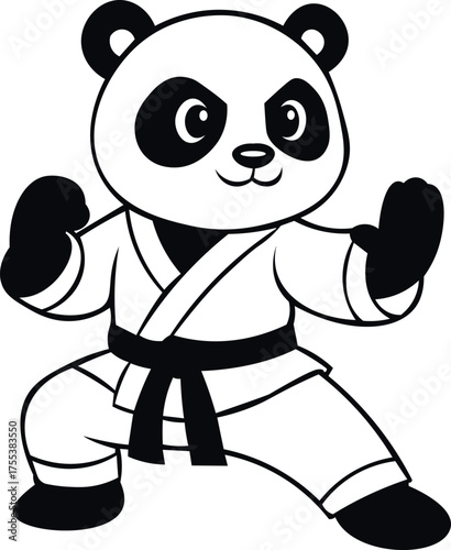 Panda bear  kung fu illustration vector