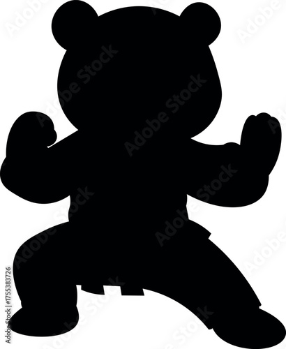 Panda bear  kung fu silhouette vector