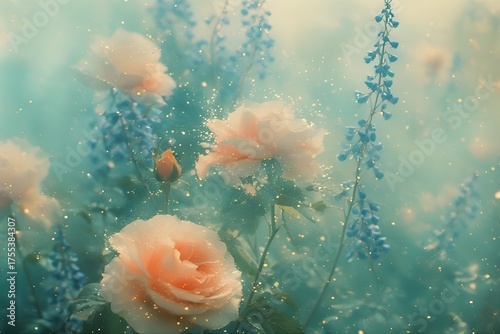 Soft Blurred Y2K Florals Vintage Abstract Floral Background