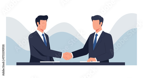 Businessmen Handshaking to Seal a Deal, Showing Agreement Between Two People
