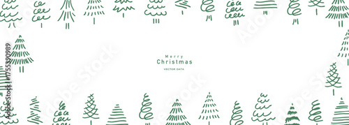 手描きのクリスマスツリーイラスト。12月のクリスマスツリーセット。クリスマスのシンプルフレーム背景。
Hand drawn Christmas tree illustration. December Christmas tree set. Christmas simple frame background.