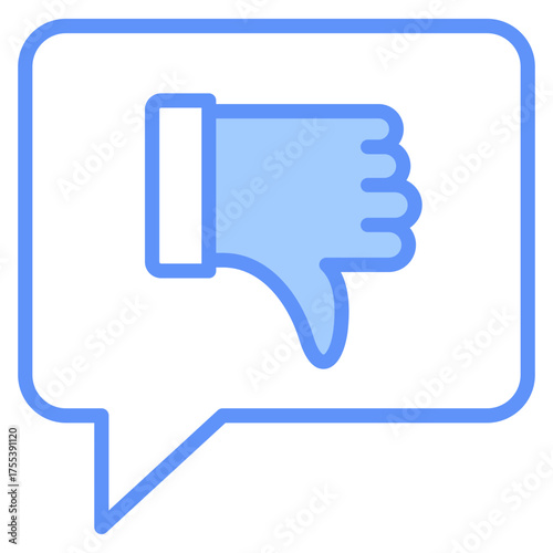 Dislike Outline Blue Color Icon