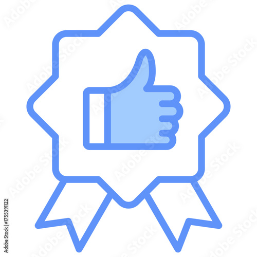 Quality Outline Blue Color Icon