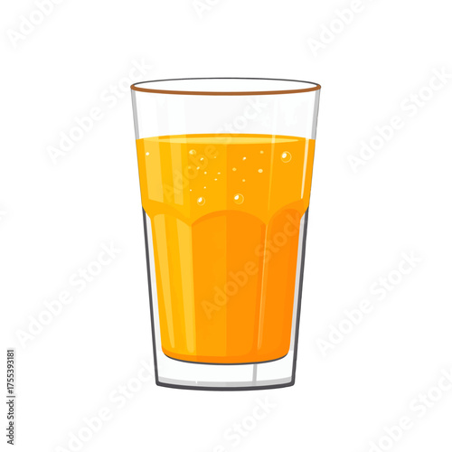 Pixelated Orange Juice in a Tall Glass on a White Background a Refreshing Citrus Drink Concept