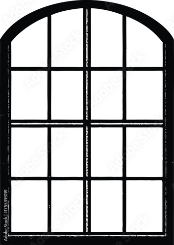 Industrial style iron window with black steel frame