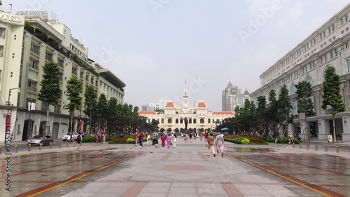 Ho Chi Minh City Hall & Rex Hotel from Nguyen Hue Walking Street, Vietnam