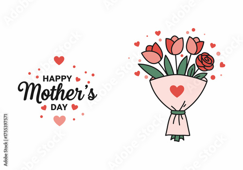design vector of happy mother's day 