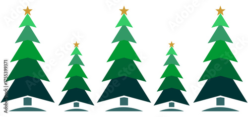vector fir with green gradient color for christmas day eps 3