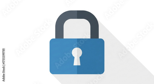 Padlock security protection, vector illustration of lock with keyhole, symbol of privacy and safety