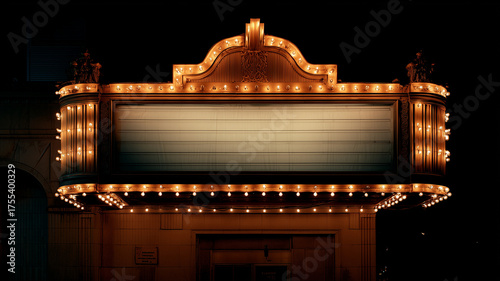 A Vintage Cinema Movie Theatre Marquee Signage