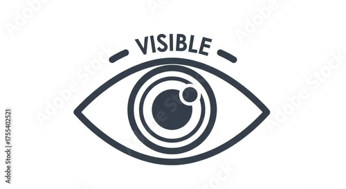An eye icon with the word visible above it, representing clarity, sight, and observation
