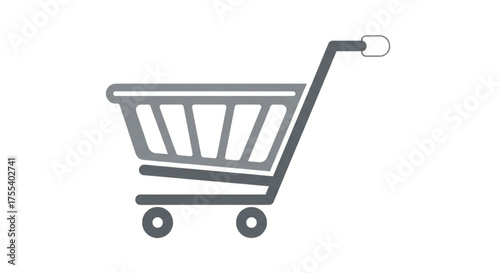 Illustration of a gray shopping cart, , perfect for ecommerce and retail concepts