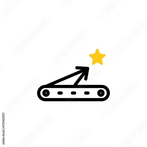 Wallpaper Mural Gold Star Above Conveyor Belt Illustration Black and White Background Business Concept Goal Achievement Progression Success Concept Icon Design Graphic Torontodigital.ca