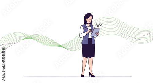 Businesswoman Engaged with Internet Technology via Tablet for Modern Connectivity