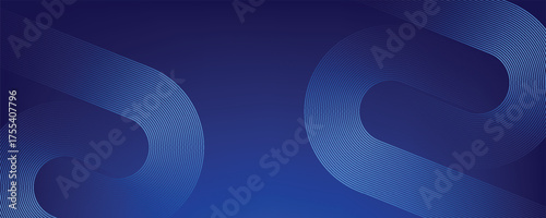 abstract blue technology banner website geometric lines, Modern