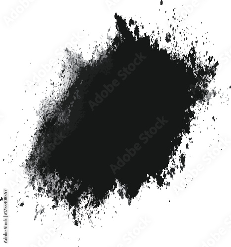 Abstract black powder explosion against a for artistic use