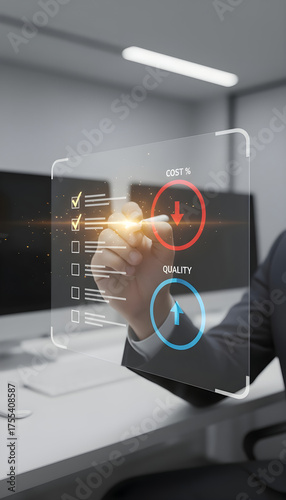 A cost reduction efficiency checklist business analysis strategy management planning data quality improvement rise with joy during review of cost reduction efficiency checklist business analysis