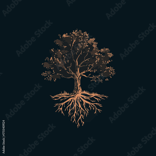 Elegant spiritual tree vector