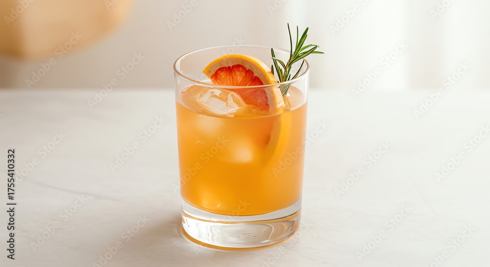 Fototapeta premium Orange cocktail with rosemary and citrus slice