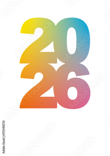 グラフィカルなグラデーションで書かれた2026の文字