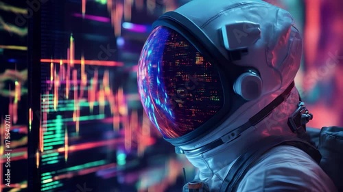 Cyber Astronaut Data Explorer. Video Generative AI. 