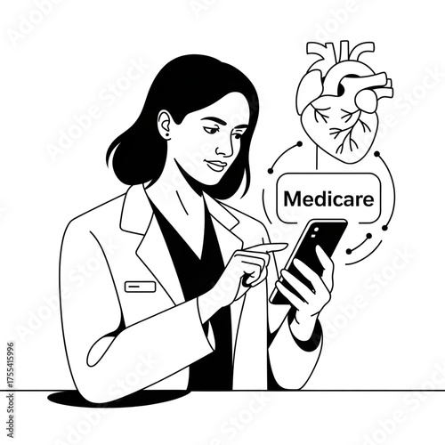 Female Doctor Explaining Medicare Benefits via Mobile App