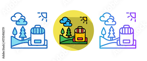 Backpack multistyle icon