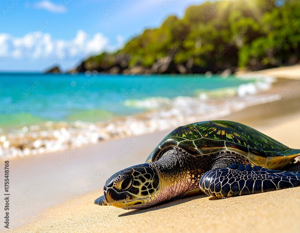 Obraz premium sea turtle on the beach