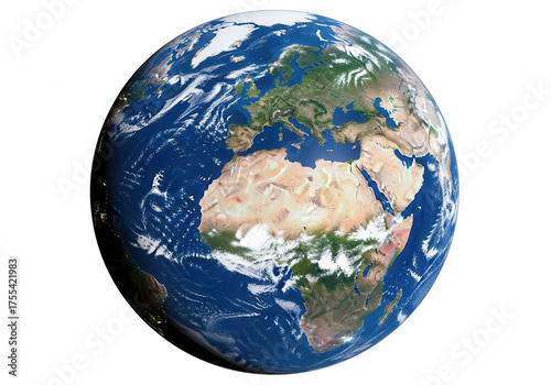 Planet Earth from space isolated on a transparent background