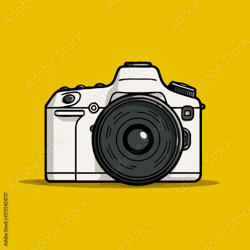 Detailed DSLR camera vector design