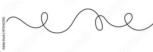Squiggle line. Wavy line with flowing curves. Undulating abstract background. Curved single line.  