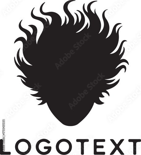 Hair logo isolated on white background featuring a stylish and modern hair design