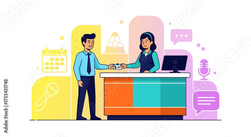 Business Meeting: Presenting Credentials And Communication In A Modern Setting