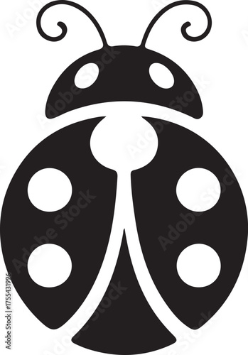 Cute ladybug logo design isolated on white background, perfect for childrens products