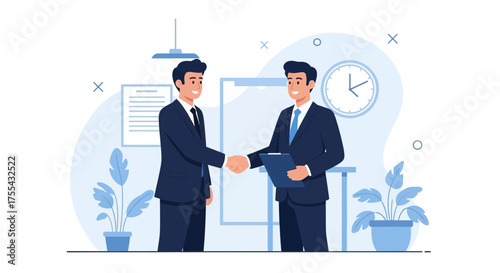 Successful Partnership and Agreement Concluded in the Modern Business Workplace Setting