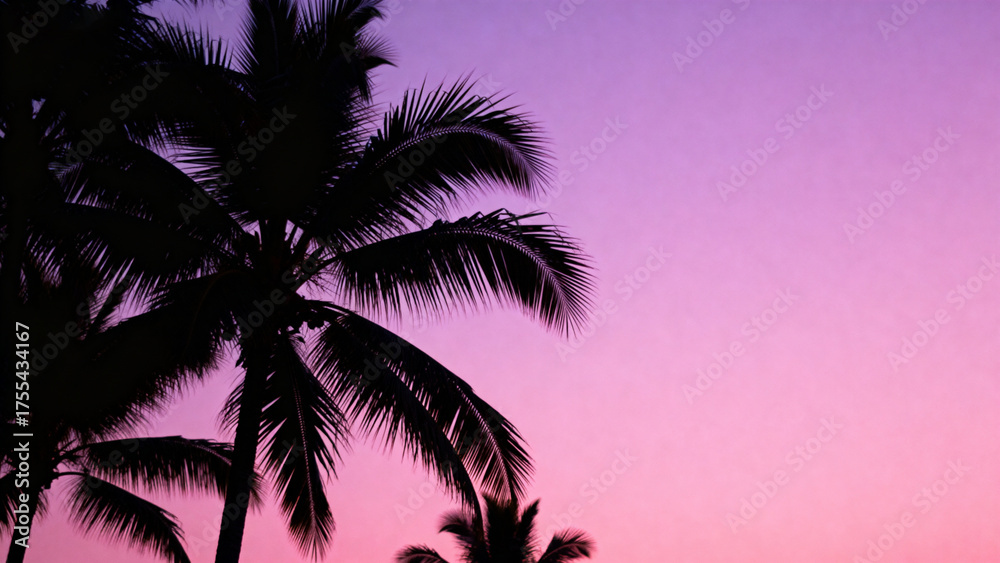 Obraz premium SunsetPalmTrees