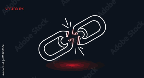 A broken chain link icon symbolizing a broken connection or a failed link.