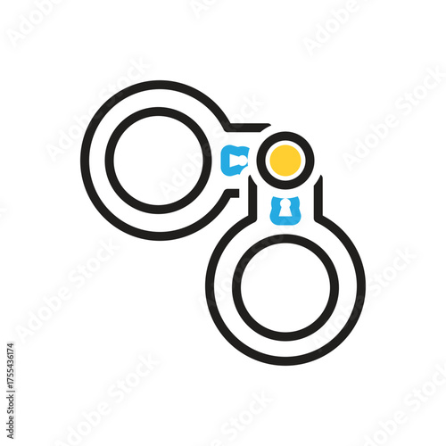 Multi color icon for crime