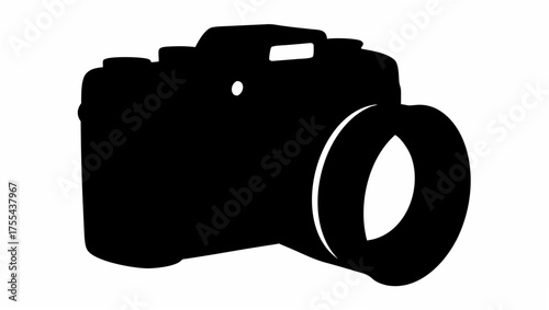 Capture the moment with this sleek camera silhouette, perfect for photography projects or graphic designs