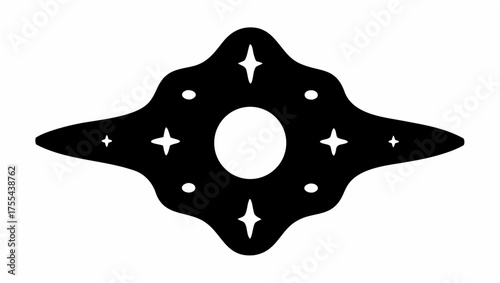 Celestial cosmic diamond shape with stars, a modern design element for spiritual brand aesthetics