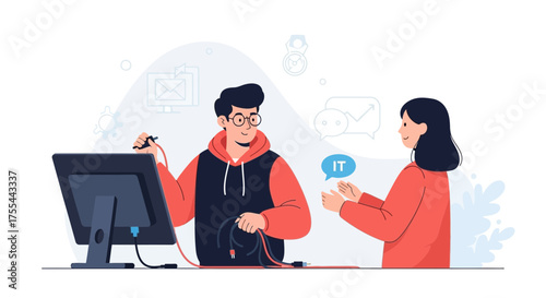 Tech Support Team Assisting With Troubleshooting And Communication With IT Solutions