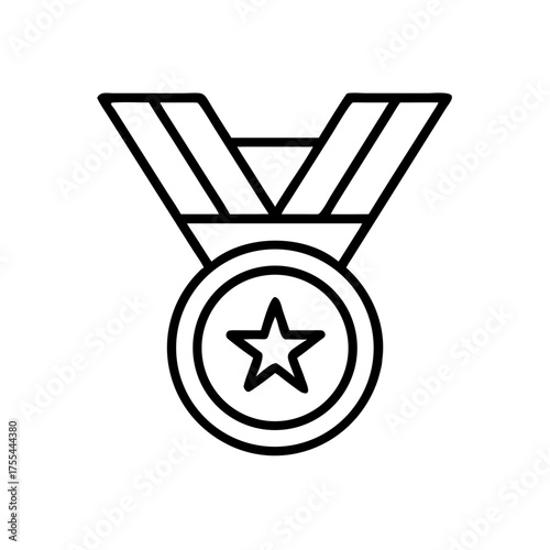 Award medal with ribbon symbolizing achievement and success  