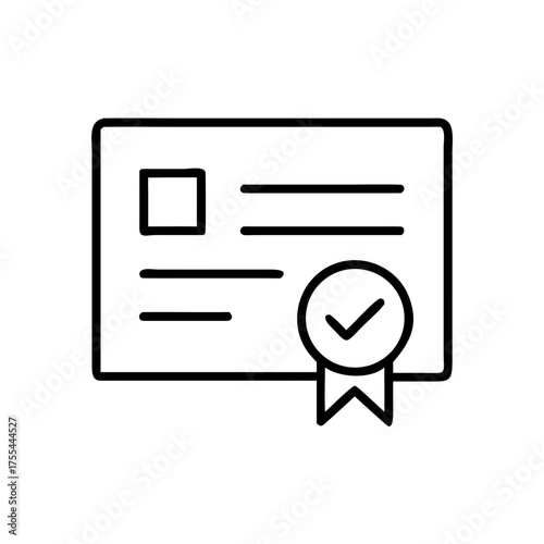 Certificate with check mark symbolizing academic success  