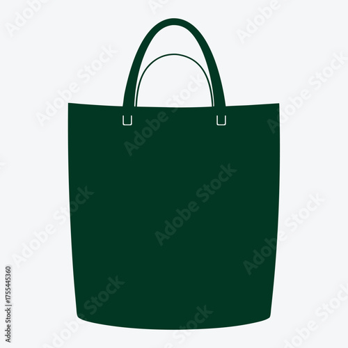 Elegant black leather tote bag with shoulder straps on a neutral background, A minimalist, modern black tote bag with double handles, presented on a plain, light gray background.