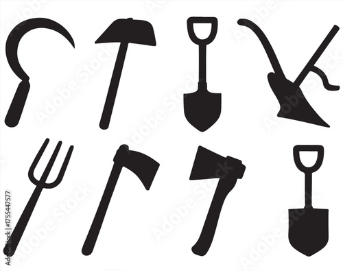 A set of contraction equipment vector 