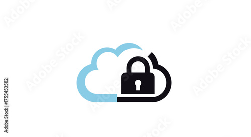 Cloud Security Lock Icon for Data Protection.