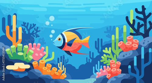 Colorful Fish in a Vibrant Coral Reef Ecosystem.